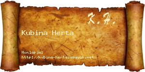 Kubina Herta névjegykártya